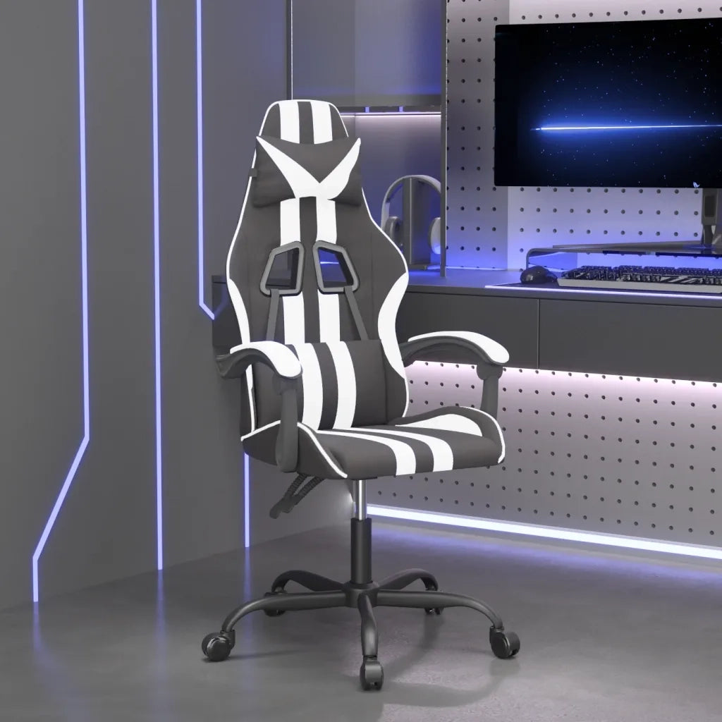 Sedia da Gaming | Sedia da e-sports Nero e Bianco in Similpelle