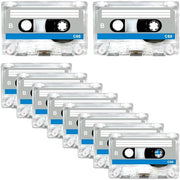 Cassette audio 10 pezzi - 60 minuti - cassette vuote con bassa rumorosità - cassette musicali - attutimento del suono - adatte per registrazioni - nastri audio