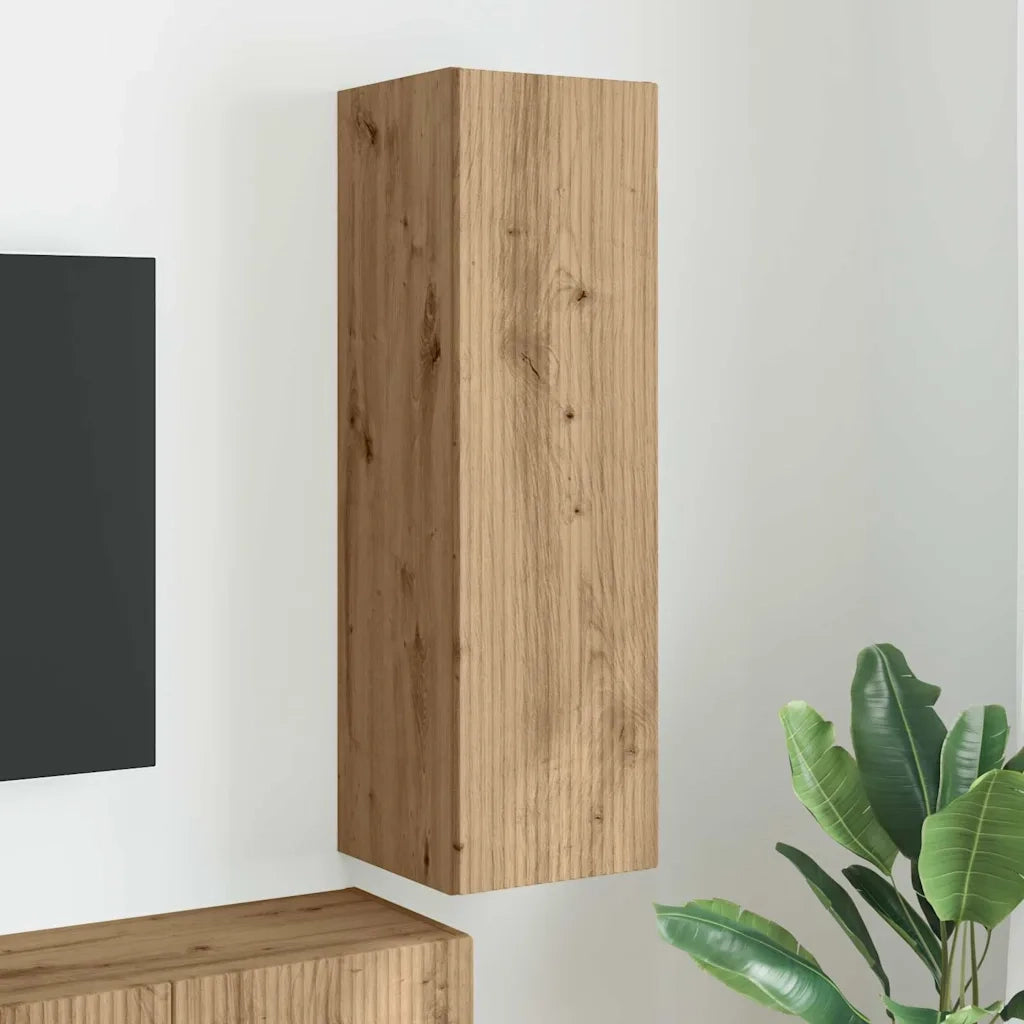 Mobile TV da parete-Mobile TV a Muro-Credenza TV Rovere Artigianale 30 x 31 x 100 cm