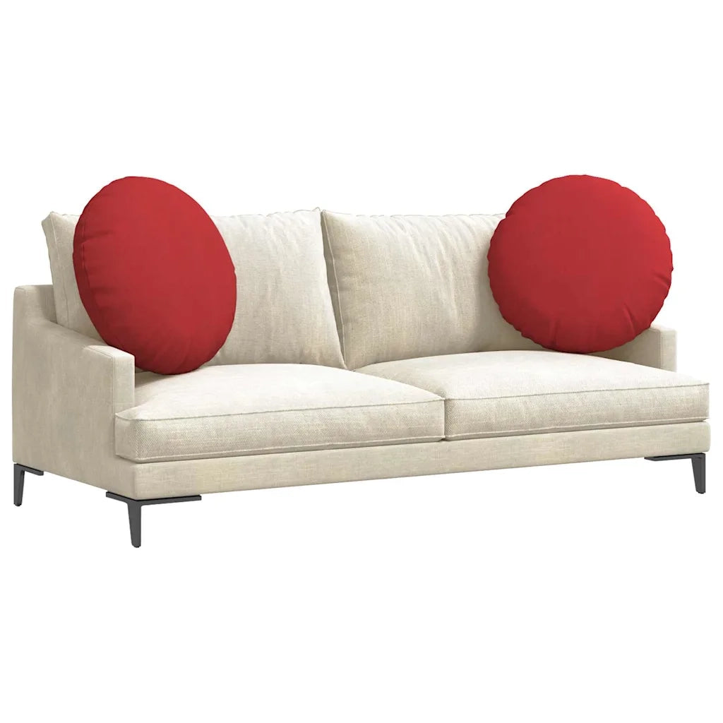 Cuscini per Seduta 2 pcs Rosso Ø60 x 21 cm Tessuto