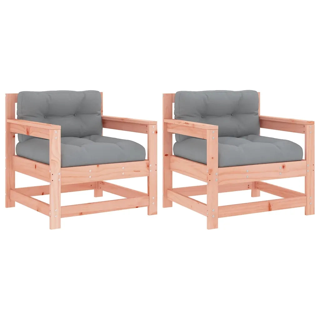 Sedie da Giardino con Cuscini 2 pz in Legno Massello di Douglas 825567
