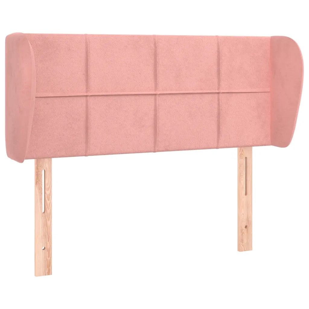 Testiera ad Orecchio-Testata con Orecchie Rosa 103x23x78/88 cm in Velluto 130441