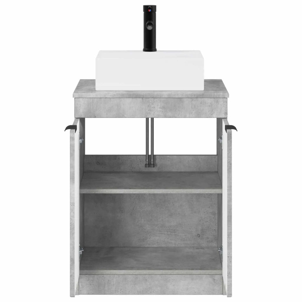 Set di mobili per il bagno Grigio Cemento Legno ingegnerizzato 3404243