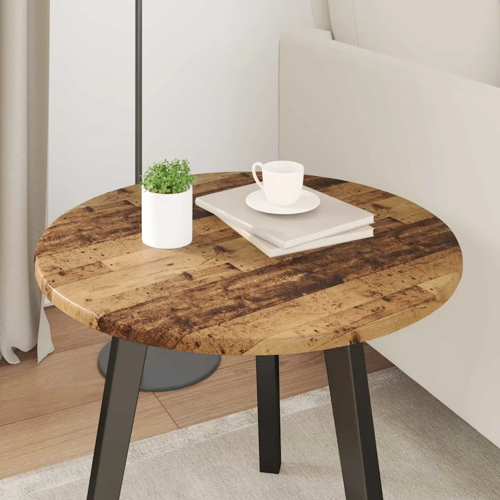 Piano del tavolo Legno vecchio Ø 50 x 1,5 cm Legno multistrato 880399