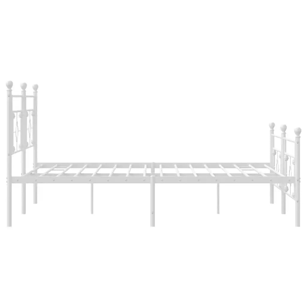 Giroletto con Testiera e Pediera-Struttura Letto Metallo Bianco 193x203 cm 654288