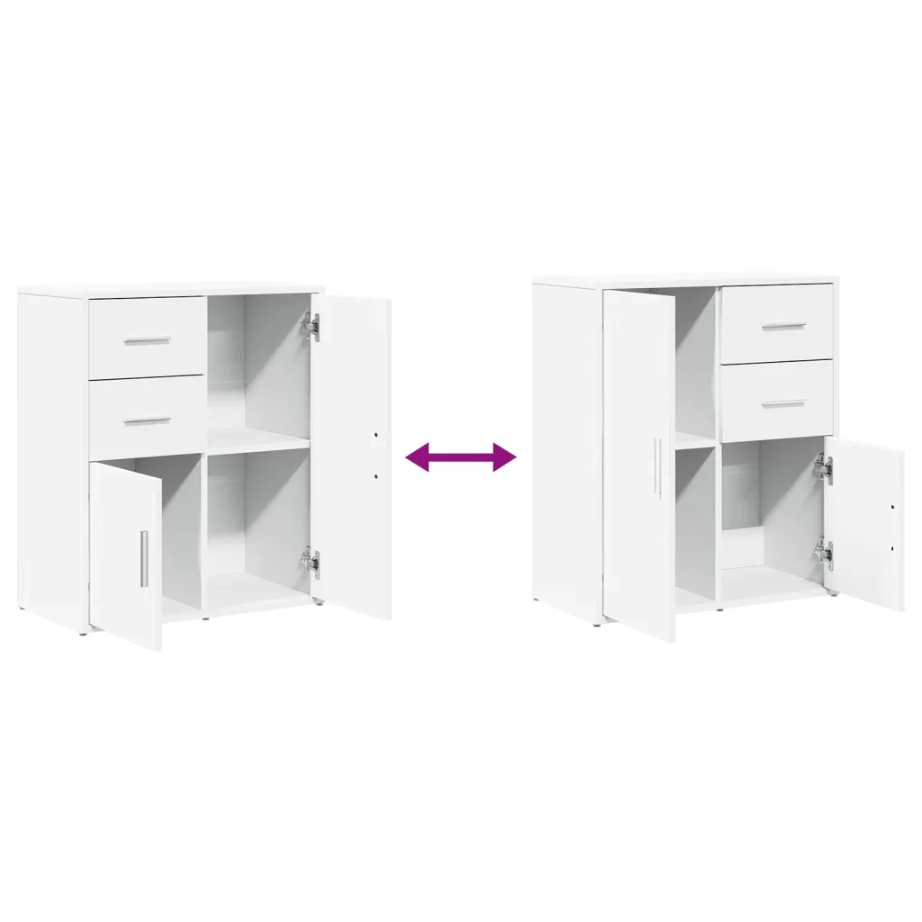 Credenze 2 pz | Madia | Buffet da pranzo | Armadio da pranzo Bianche 60x31x70 cm in Legno Multistrato
