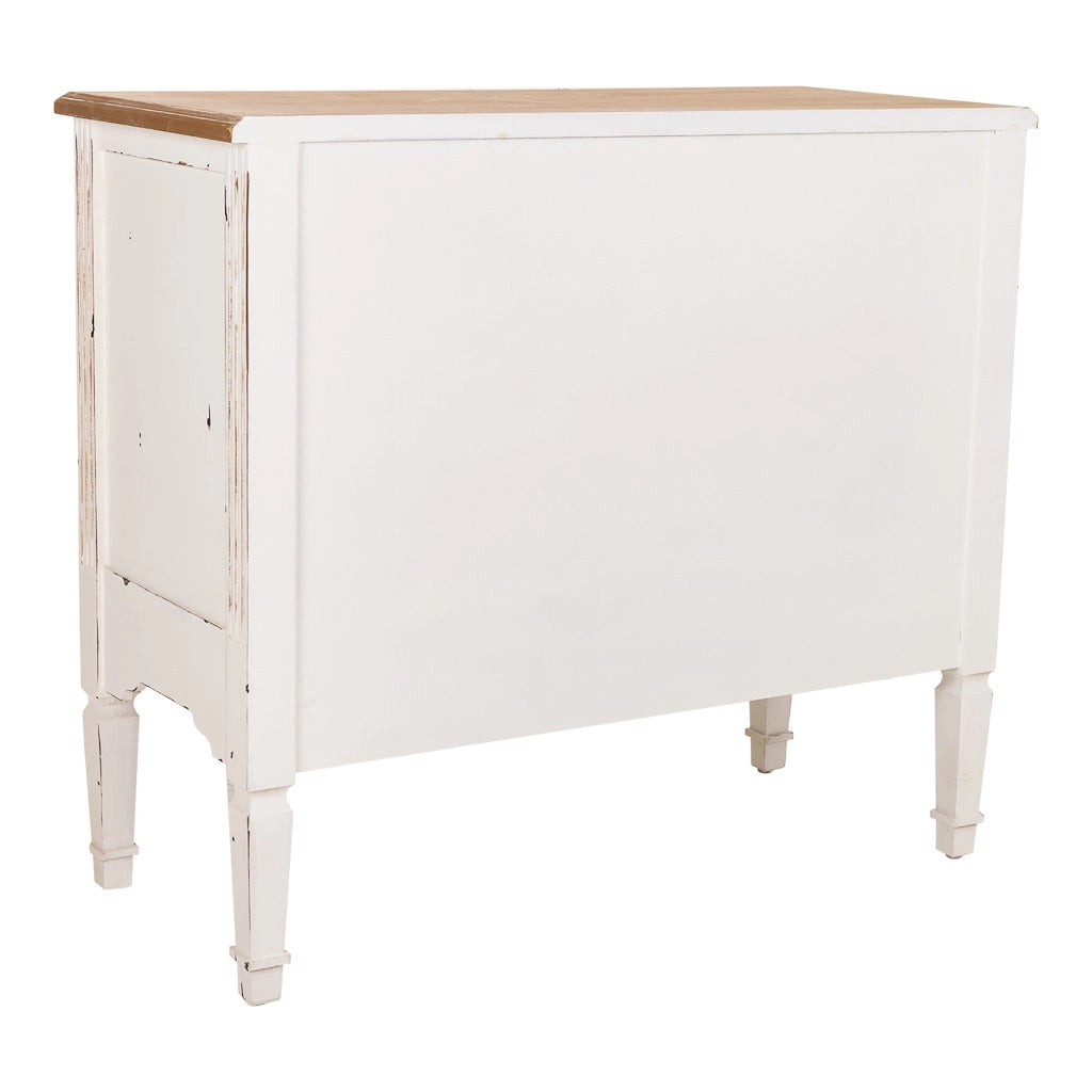 Cassettiera in legno bianco 86x38x76h