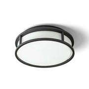 Plafoniera GRANDE LED 25 da soffitto  vetro opalino/nero 230V LED 12W IP44  3000K