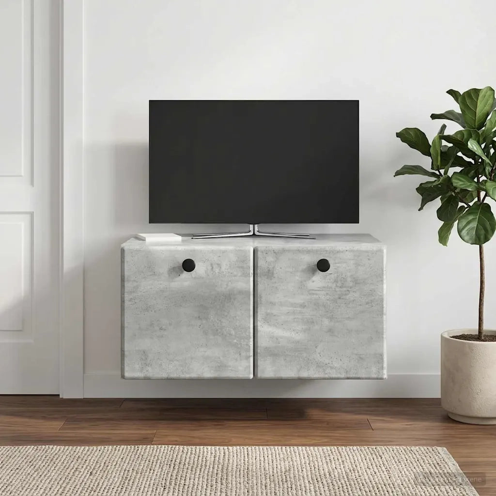 Mobile Porta TV da Muro 59,5 x 41 x 30 cm Grigio Cemento 899188