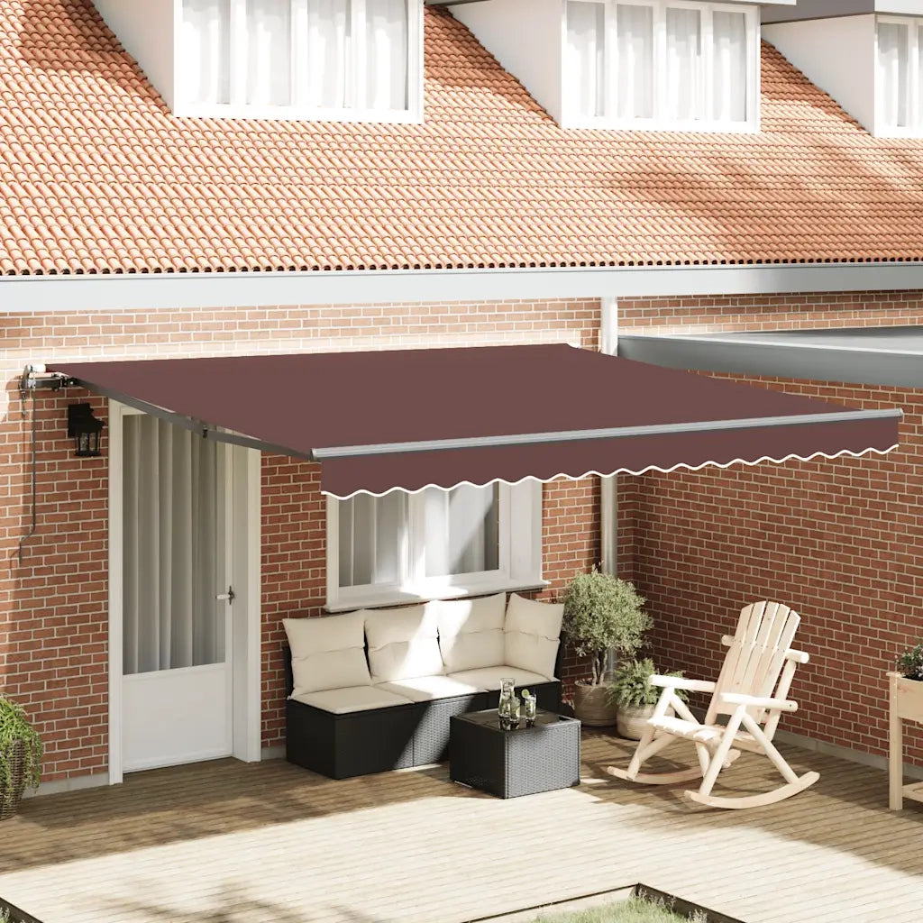 vidaXL Tenda da Sole Retrattile Automatica 400x300 cm Marrone