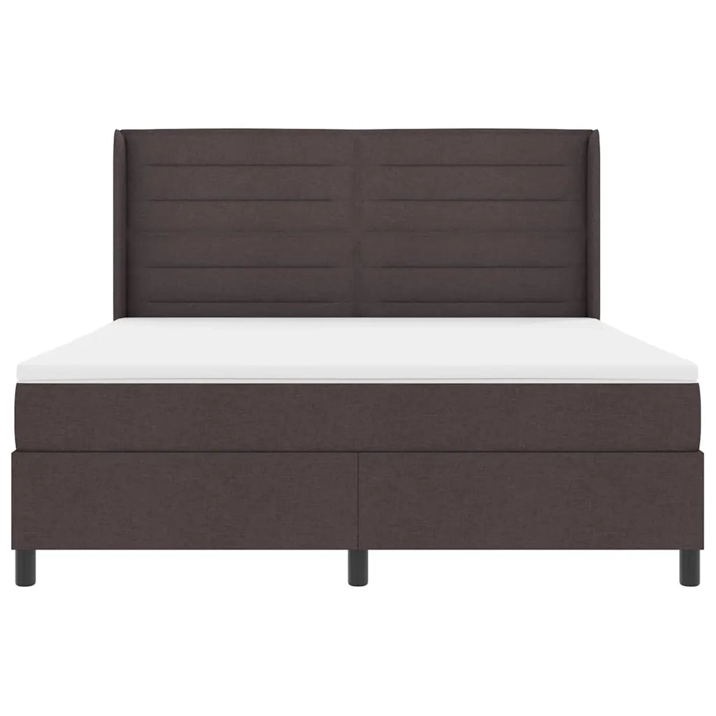 Letto a molle con materasso Marrone Scuro 200 x 180 cm Tessuto 3341598