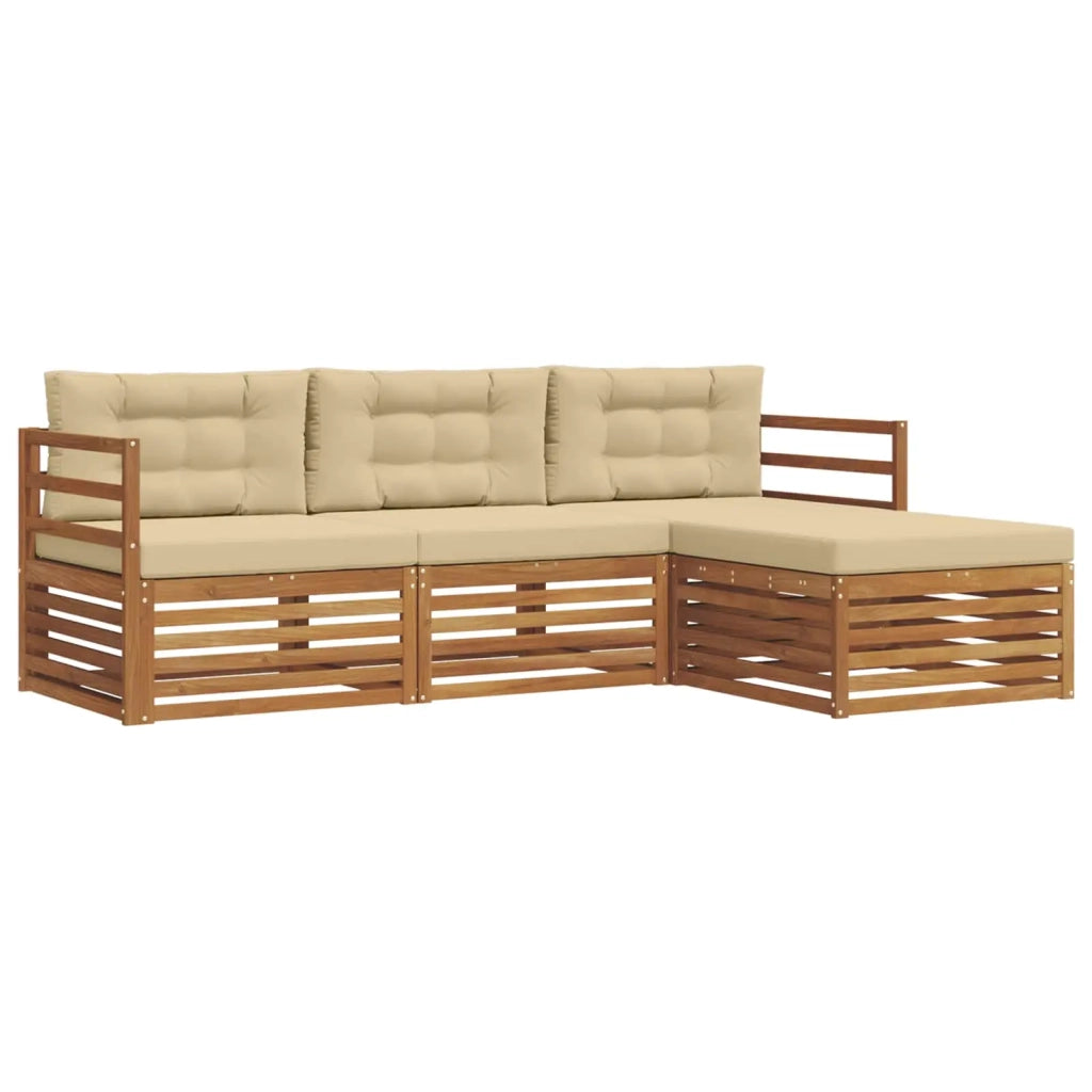 Set di divani da esterno Naturale e Beige 245,5 x 162,5 x 73 cm