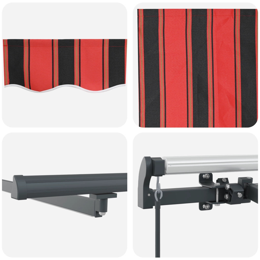 Tenda retrattile manuale con LED arancione e marrone 450x350 cm