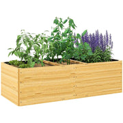 FIORIERA DA ESTERNO IN LEGNO DI ABETE DIVISA IN 3 AREE CON STRATO IN TESSUTO NON TESSUTO 140X60X40 CM