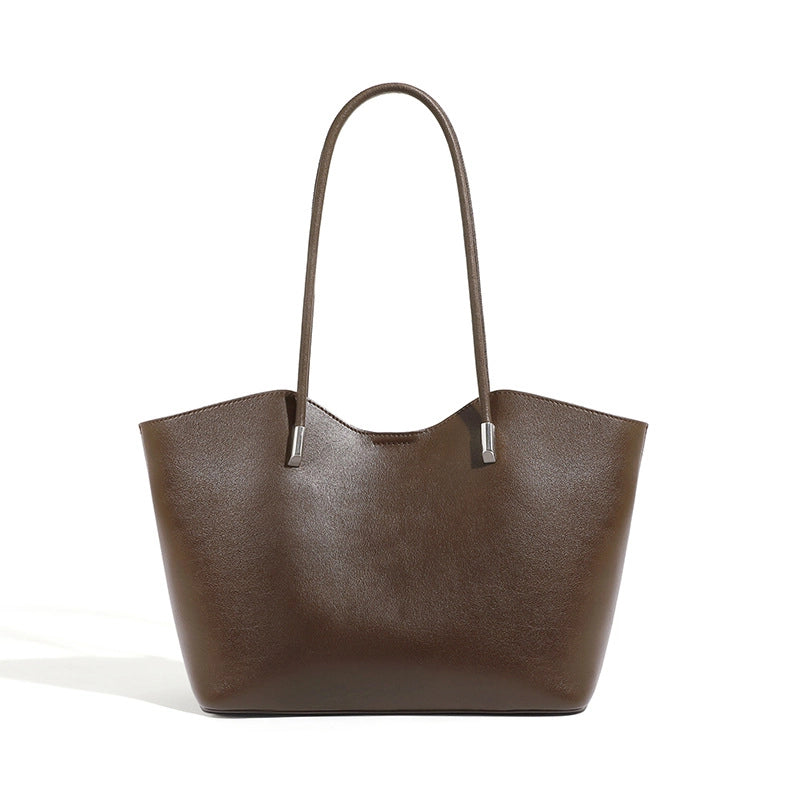 Borsa a tracolla da donna in vera pelle marrone