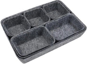8 pacchi di organizzatori per cassetto in velluto, organizzatore per cassetto, organizzatore per abbigliamento, cassetto organizzatore, scatola in velluto flessibile per camera da letto, ufficio, tavolo da toeletta (grigio scuro)