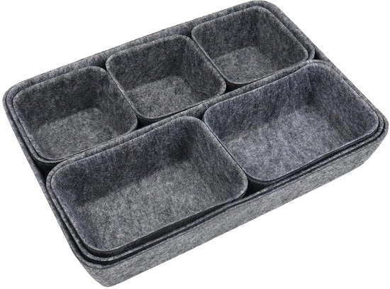 8 pacchi di organizzatori per cassetto in velluto, organizzatore per cassetto, organizzatore per abbigliamento, cassetto organizzatore, scatola in velluto flessibile per camera da letto, ufficio, tavolo da toeletta (grigio scuro)