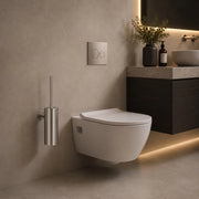 SINED Porta Scopino da Parete Sospeso in Acciaio Inox 316L Satinato per Ambienti Umidi e Contemporanei - Modello LEVANTE