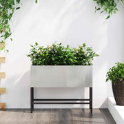 Vaso da Giardino Rialzato Argento 60 x 26 x 45 cm 865887
