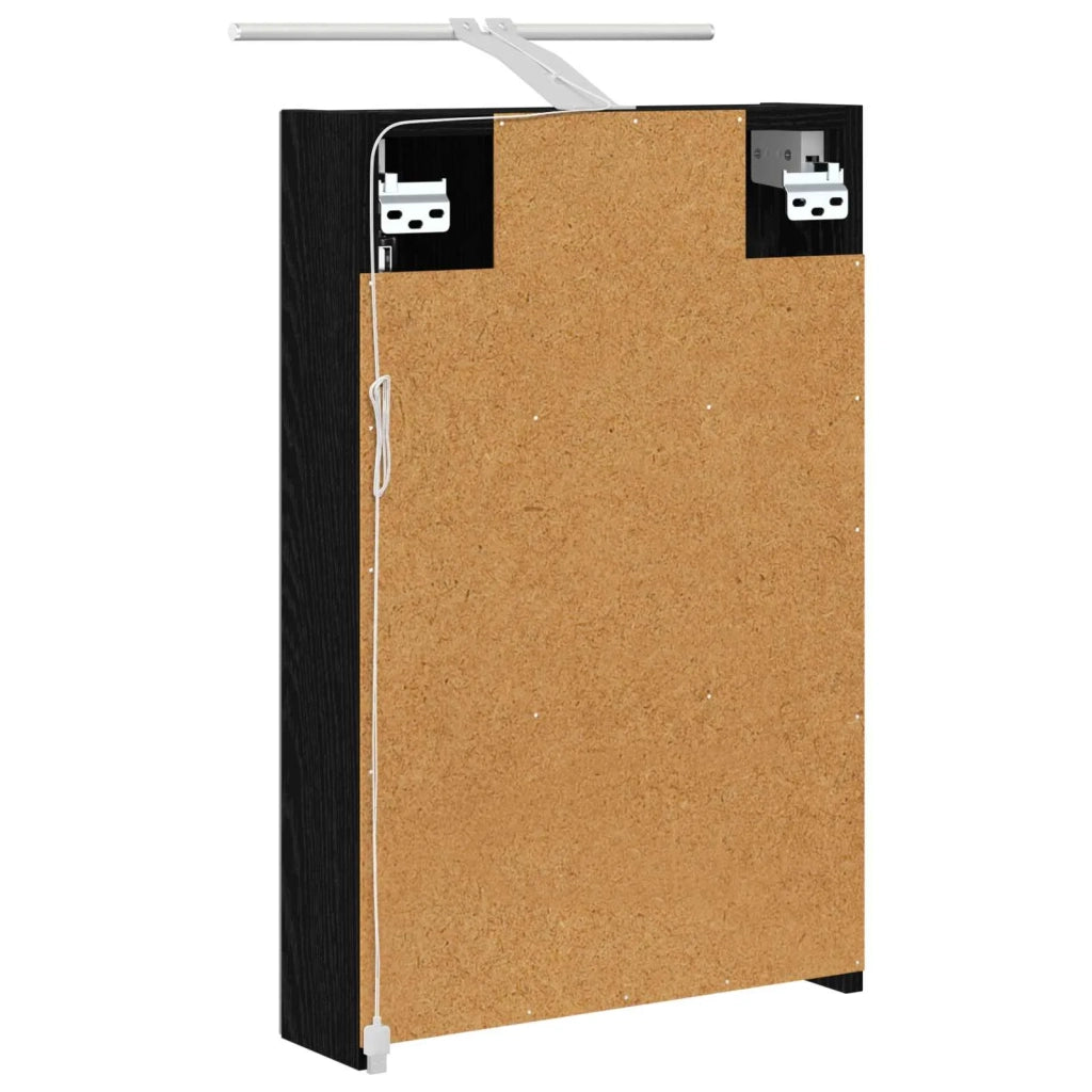 Mobiletto per specchio da bagno Rovere Nero 40 x 10,5 x 60,5 cm 889032