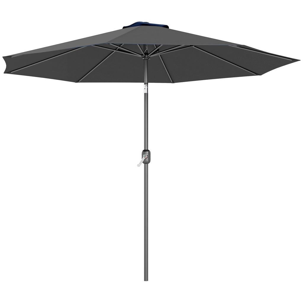 Ombrellone da Giardino 3x2.5 m Inclinabile, con Manovella, in Metallo e Poliestere Grigio Scuro
