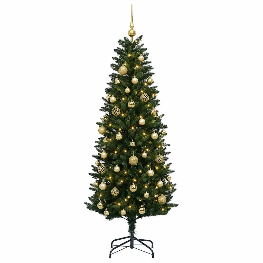 Albero di Natale Artificiale con Palline 150 cm 150 LED 3465732