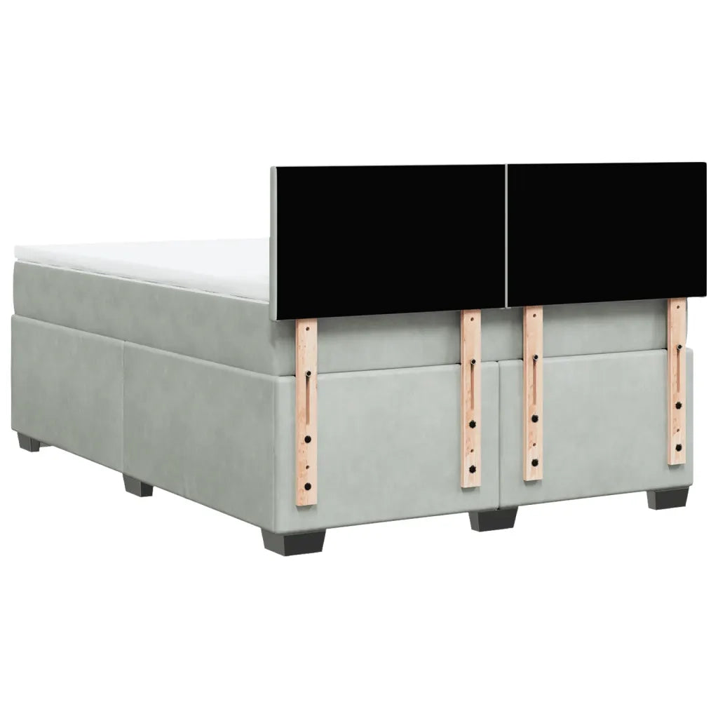 vidaXL Giroletto a Molle con Materasso Grigio Chiaro 140x190cm Velluto