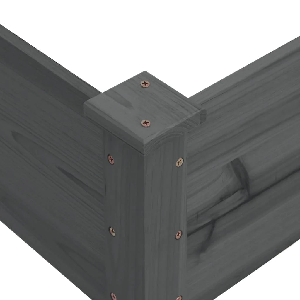 Aiuola rialzata/fioriera per piante fiori patio giardino 120 x 120 x 56 cm legno massello di abete grigio 02_0039340