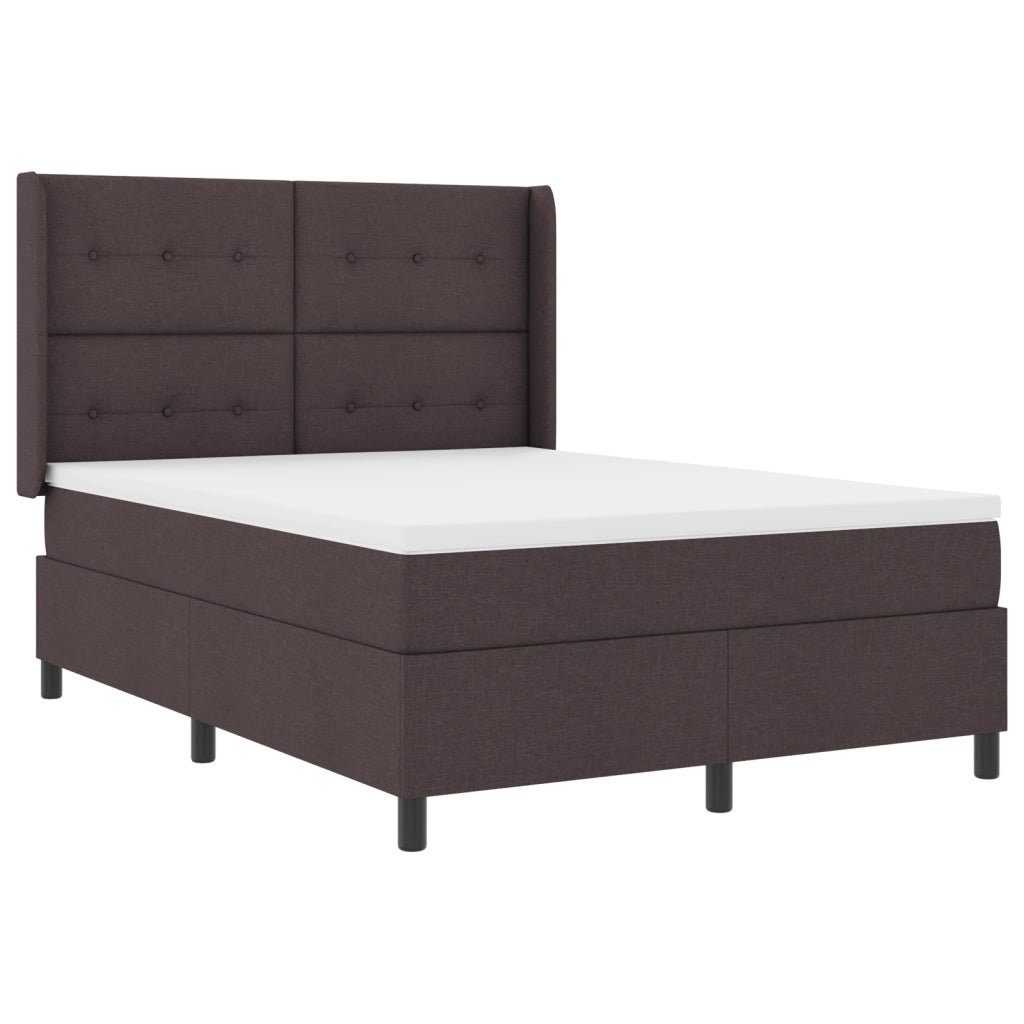 Letto a Box Spring  con Materasso Marrone Scuro 160x200 cm Tessuto