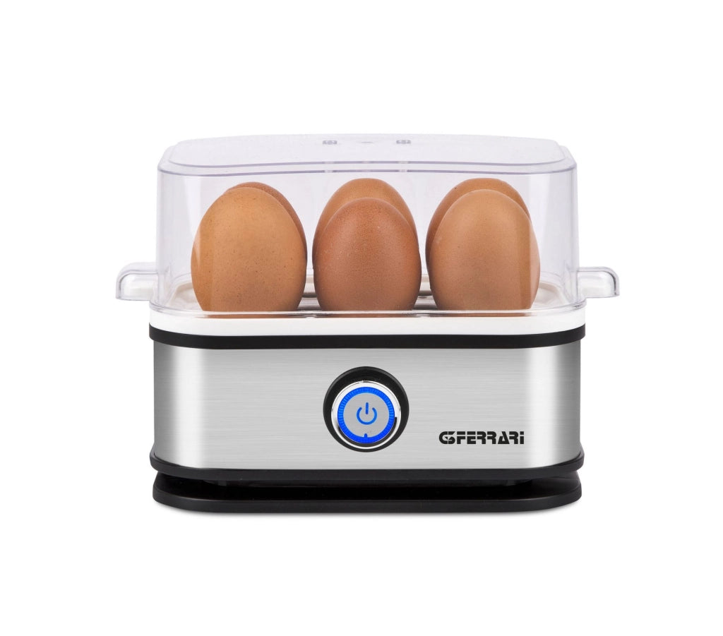 G3 ferrari g10156 cuociuova a vapore pochè, 6 uova, 400 w, piastra riscaldante, misurino incluso, corpo inox