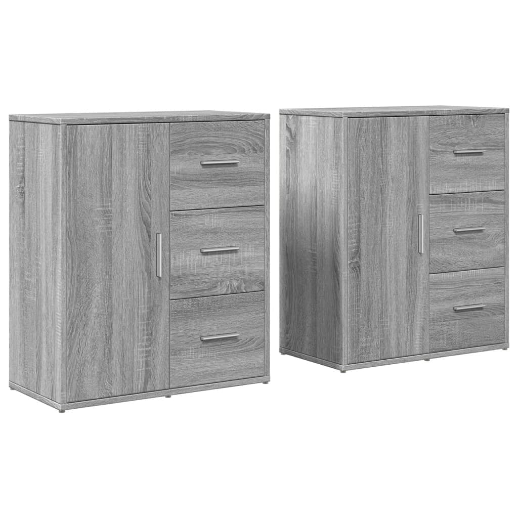 Buffet credenza cassettiera armadio mobile contenitore organizer per cucina soggiorno salotti set di 2 Sonoma 60 x 31 x 70 cm in legno ingegnerizzato grigio 02_0036960