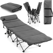 Lettino da campeggio pieghevole 190 x 67 x 50 cm, letto da campeggio con materasso rimovibile e cuscino, lettino da campeggio con borsa per il trasporto, antiscivolo, campeggio, viaggi