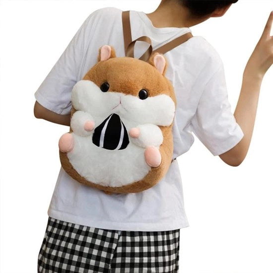 Borsa per hamster con imbottitura di peluche e coperta - borsa a spalla per bambini - colore melone.
