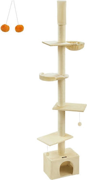 Pannello di Sostegno per Plafond Alto - Regolabile - Beige - MDF, Multiplex, Pluche, Sisal - 45cm x 30cm x (231-291cm)