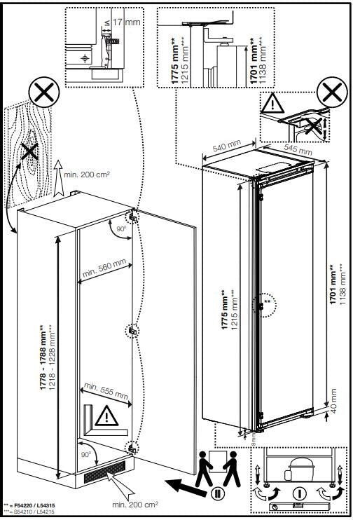 BEKO BLSA210M4SN Frigorifero da Incasso Mono Splitporta 198 L Altezza 1215 cm Classe Energetica E Raffreddamento Statico Ripiani in Vetro Temperato Bianco