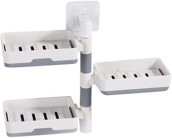 Supporto per la pulizia della parete con 3 strati - Montaggio a vite - Progettazione rotativa - Scarico rapido - Materiale di alta qualità - Utilizzo flessibile - Dispensatore di sapone
