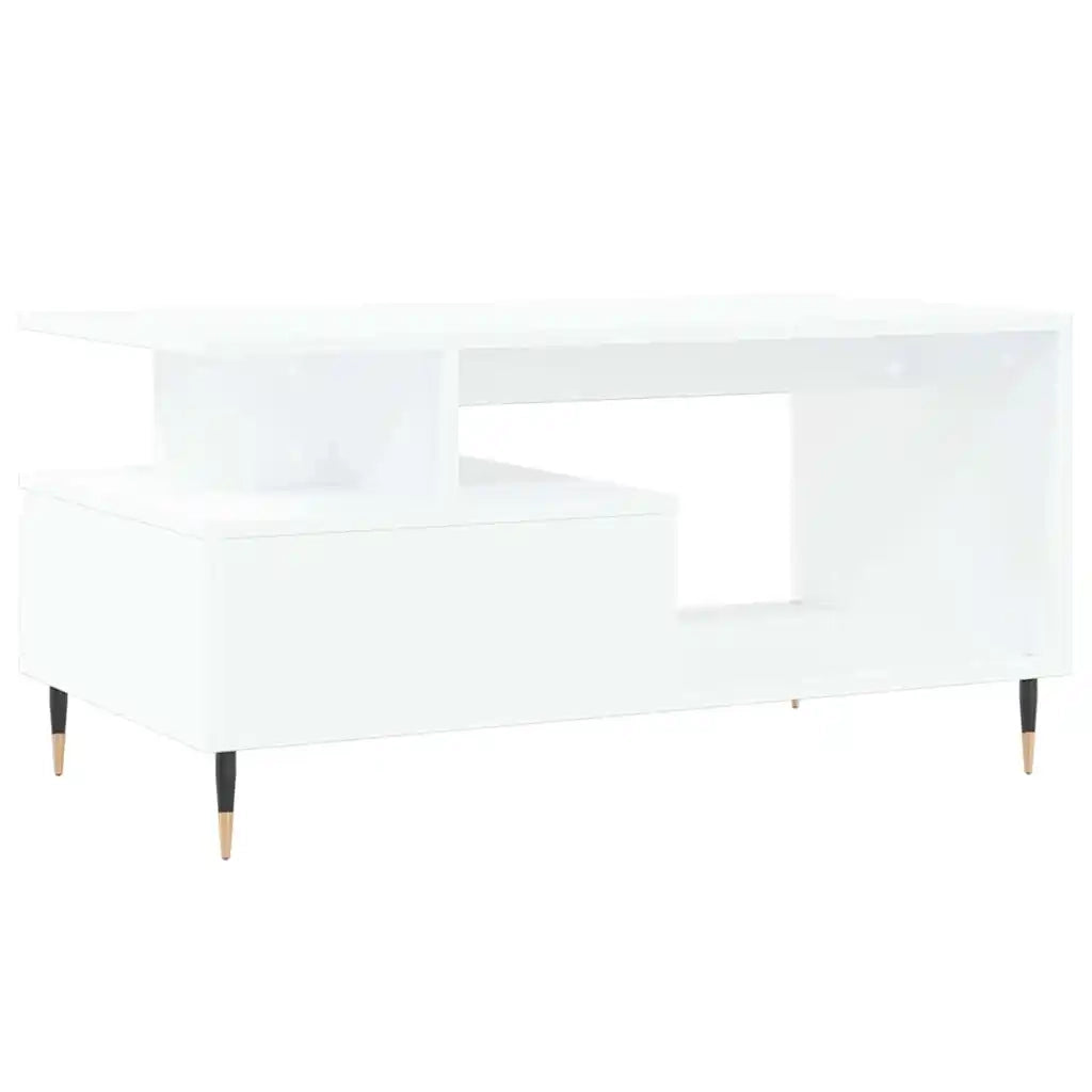 Tavolino da salotto | Tavolino da caff¨¨ | Tavolino da Soggiorno Bianco 90x49x45 cm in Legno Multistrato