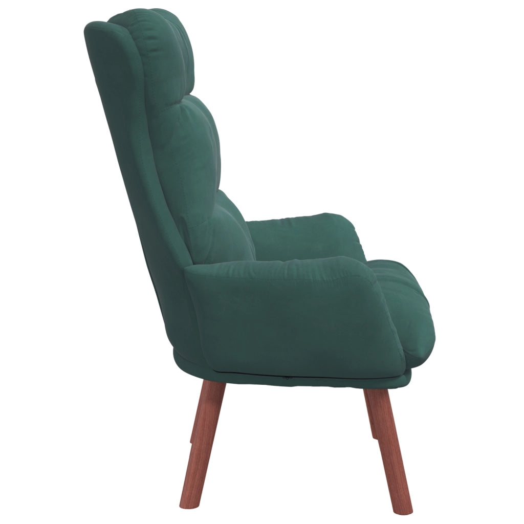 Poltrona Relaxante Verde Scuro in Velluto