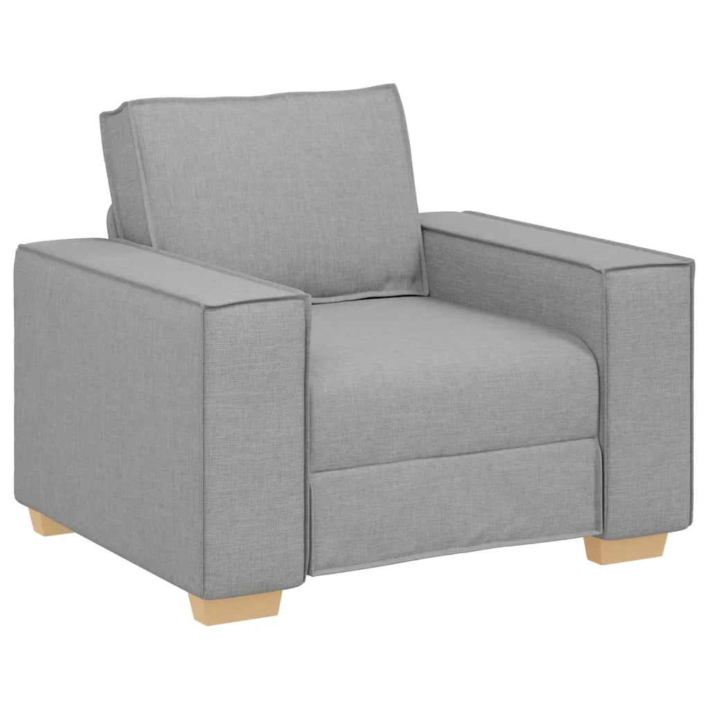 Divano 3 pcs Grigio Nuvola Tessuto misto lino 3324617