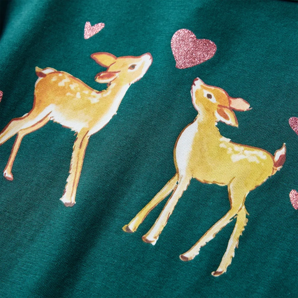 Maglietta da Bambino a Maniche Lunghe Verde Scuro 92 13654