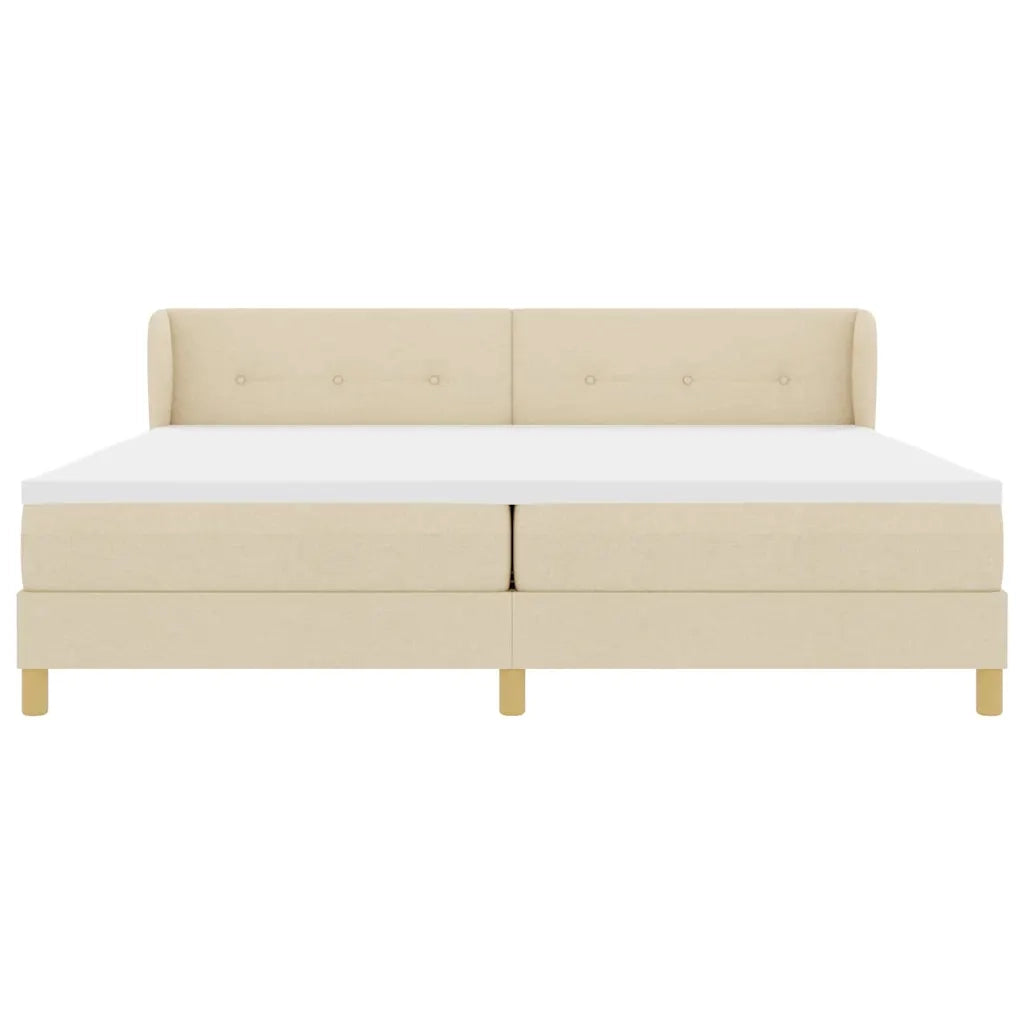 Letto a molle con materasso Crema 200 x 200 cm Tessuto 3340239