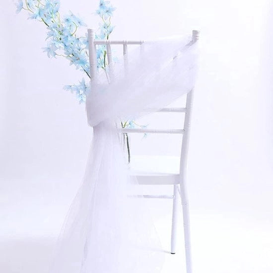 Decorazione per sedie - Copri braccioli - Decorazione DIY - Bianco - Cerimoniale - 2 pezzi