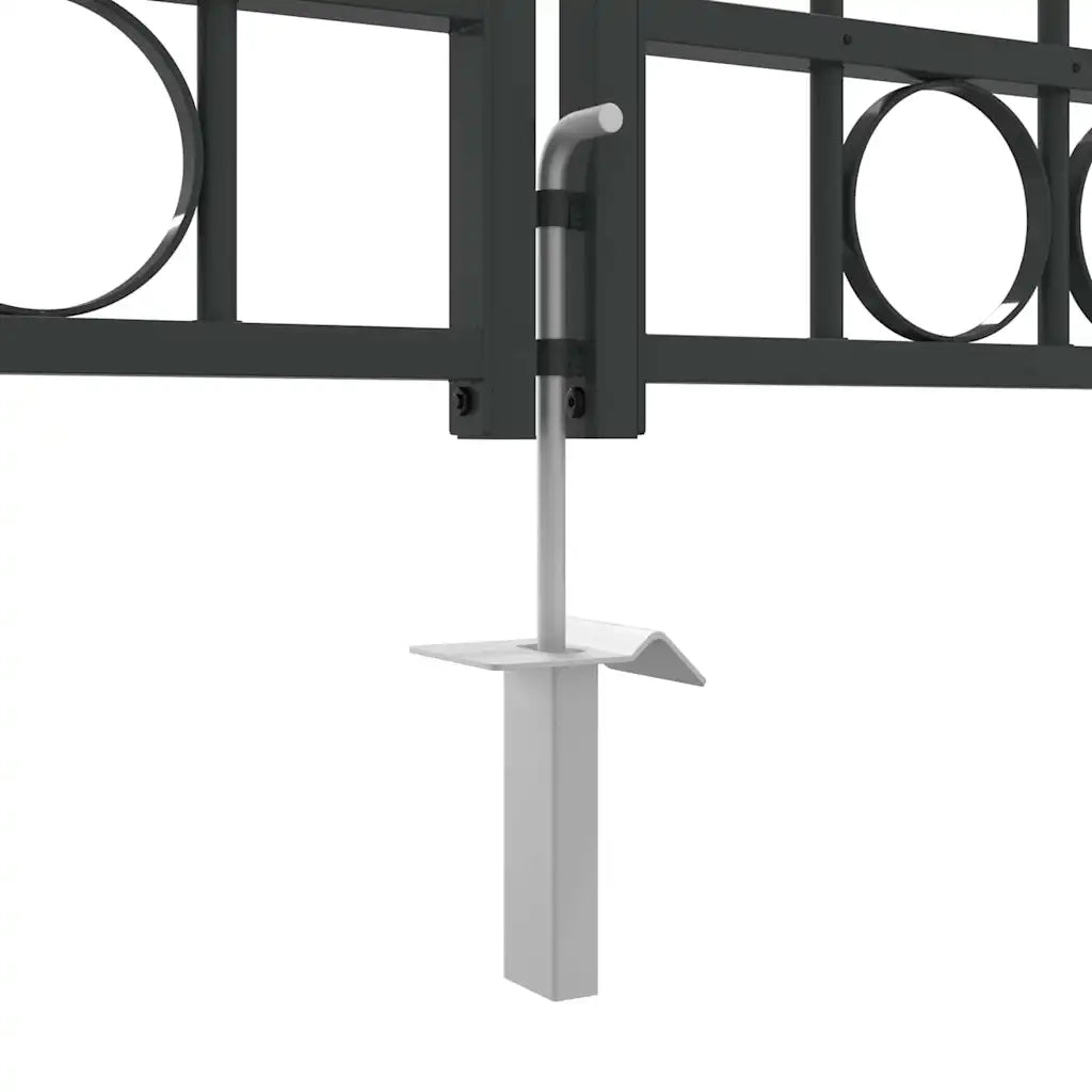 Cancello per recinzione ASSEN 401 x 250 cm Acciaio Grigio 42008945