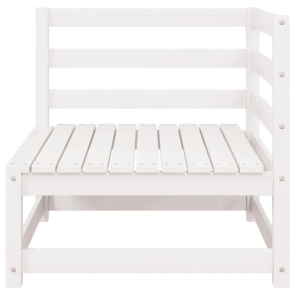 Set Divani da Giardino 2 pz Cuscini Bianchi Massello di Pino 805746