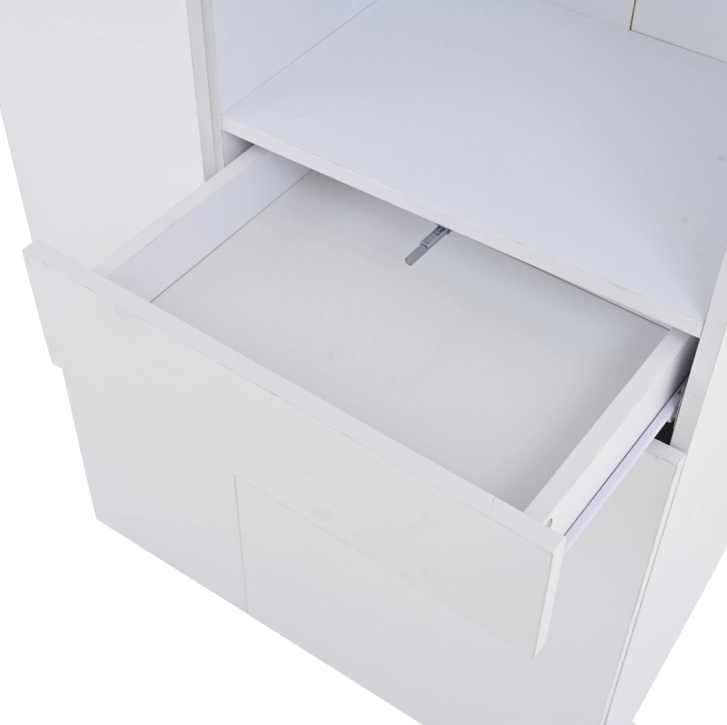 Vetrina alta 70 x 35 x 180 cm con luci a LED e cassetto