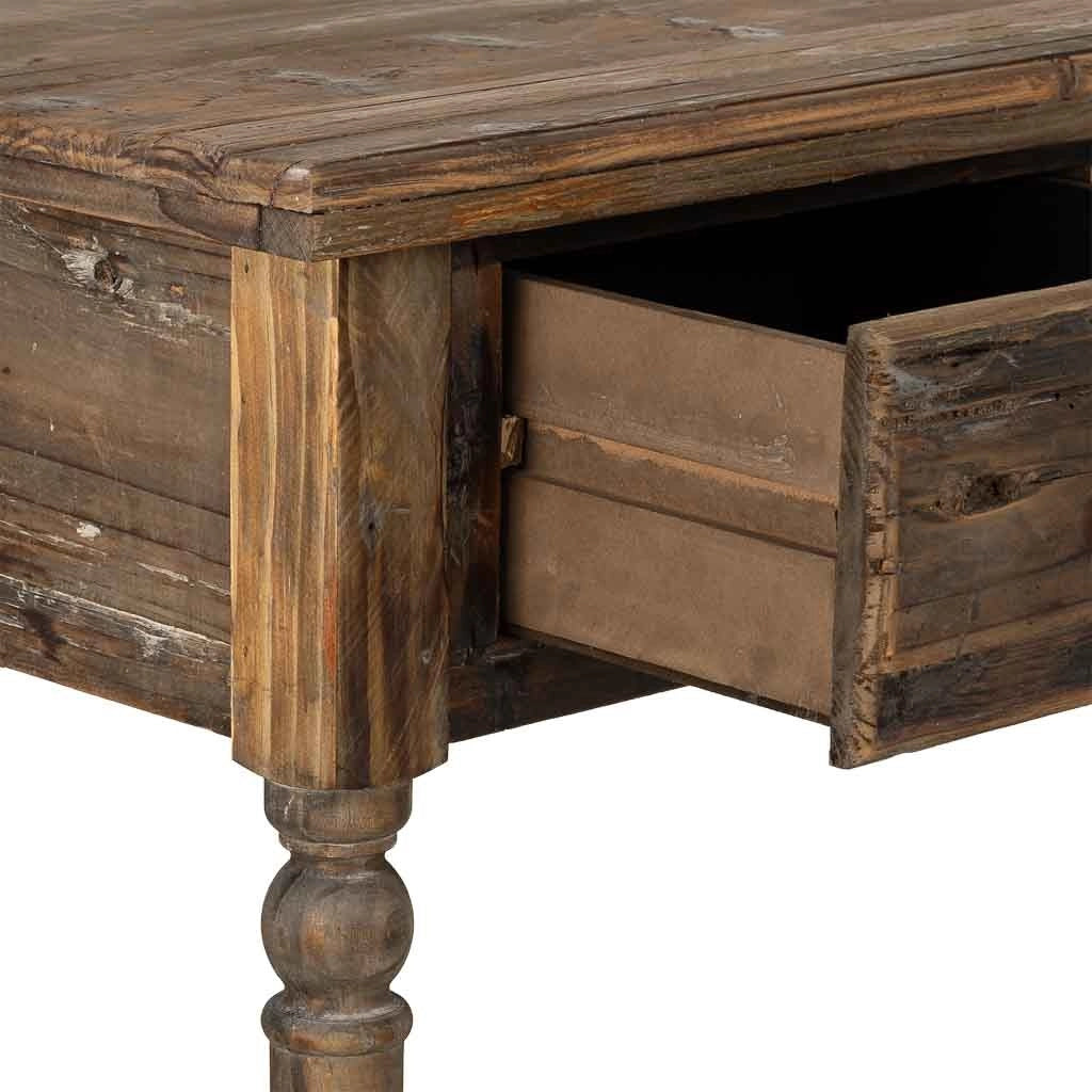 Tavolino da ingresso in legno con 3 cassetti 120x38x81h cm
