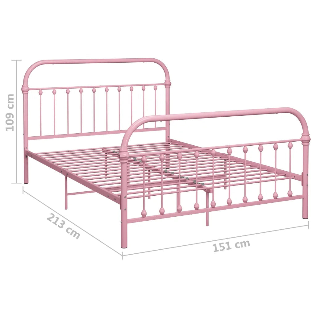 Giroletto-Struttura Letto Rosa in Metallo 140x200 cm 885527
