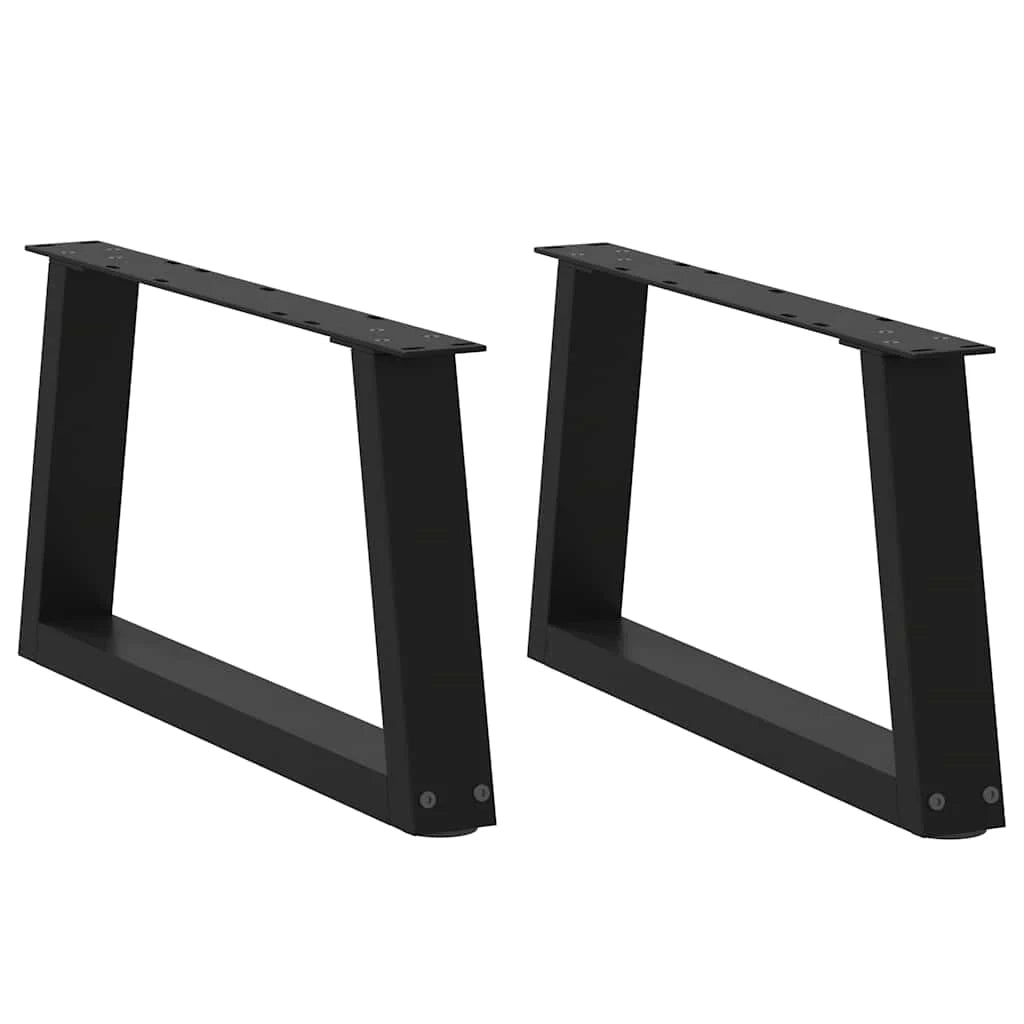 Set di 2 gambe regolabili per tavolino da caffè a forma di V 70 x 31 cm design moderno ed elegante in acciaio nero 02_0056832