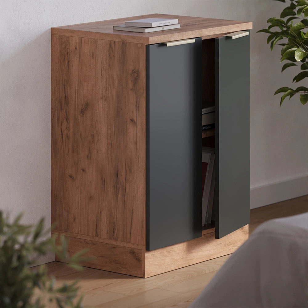 Mobile per mansarda Rion Antracite-oro/Rovere dorato 60 x 83.8 cm senza inclinazione con 2 ante Vicco