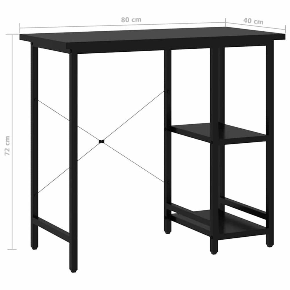 Computer Desk Black 80x40x72 Cm MDF And Metal
